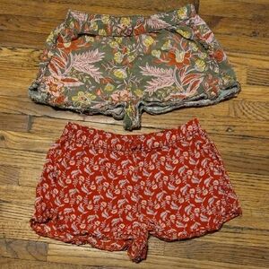 Carter's Kids Floral Shorts Set - Green and Red